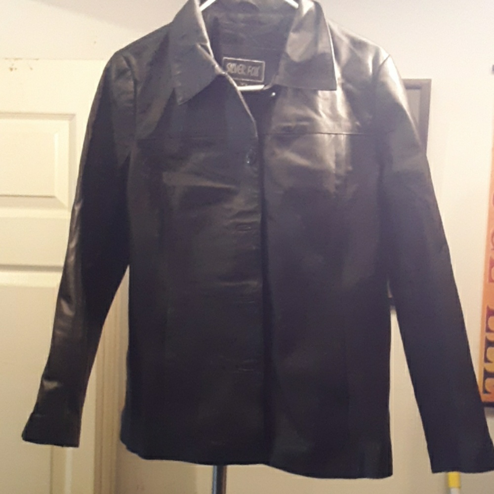 Black leather jacket